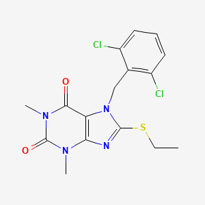 molecular formula C16H16Cl2N4O2S B3506396 7-(2,6-dichlorobenzyl)-8-(ethylthio)-1,3-dimethyl-3,7-dihydro-1H-purine-2,6-dione 