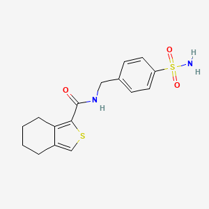 molecular formula C16H18N2O3S2 B3506403 N-[4-(aminosulfonyl)benzyl]-4,5,6,7-tetrahydro-2-benzothiophene-1-carboxamide 