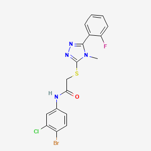 molecular formula C17H13BrClFN4OS B3506417 N-(4-bromo-3-chlorophenyl)-2-{[5-(2-fluorophenyl)-4-methyl-4H-1,2,4-triazol-3-yl]thio}acetamide 