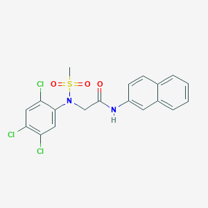 molecular formula C19H15Cl3N2O3S B3506419 N~2~-(methylsulfonyl)-N~1~-2-naphthyl-N~2~-(2,4,5-trichlorophenyl)glycinamide 