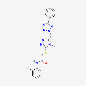 molecular formula C19H17ClN8OS B3506426 N-(2-chlorophenyl)-2-({4-methyl-5-[(5-phenyl-2H-tetrazol-2-yl)methyl]-4H-1,2,4-triazol-3-yl}thio)acetamide 