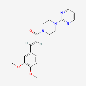 molecular formula C19H22N4O3 B3506436 2-{4-[3-(3,4-dimethoxyphenyl)acryloyl]-1-piperazinyl}pyrimidine 