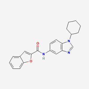 molecular formula C22H21N3O2 B3506444 N-(1-cyclohexyl-1H-benzimidazol-5-yl)-1-benzofuran-2-carboxamide 