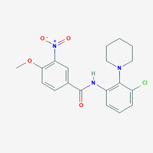 N-[3-chloro-2-(1-piperidinyl)phenyl]-4-methoxy-3-nitrobenzamide