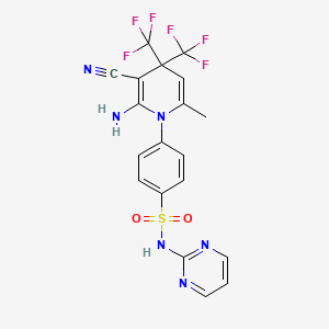 molecular formula C19H14F6N6O2S B3506491 4-[2-amino-3-cyano-6-methyl-4,4-bis(trifluoromethyl)-1(4H)-pyridinyl]-N-2-pyrimidinylbenzenesulfonamide 