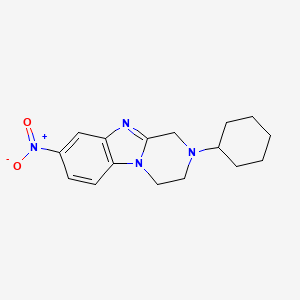 molecular formula C16H20N4O2 B3506497 2-cyclohexyl-8-nitro-1,2,3,4-tetrahydropyrazino[1,2-a]benzimidazole 