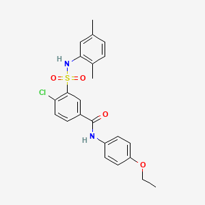 molecular formula C23H23ClN2O4S B3506508 4-chloro-3-{[(2,5-dimethylphenyl)amino]sulfonyl}-N-(4-ethoxyphenyl)benzamide 
