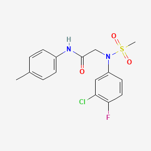 molecular formula C16H16ClFN2O3S B3506513 N~2~-(3-chloro-4-fluorophenyl)-N~1~-(4-methylphenyl)-N~2~-(methylsulfonyl)glycinamide 
