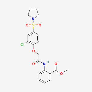 molecular formula C20H21ClN2O6S B3506516 methyl 2-({[2-chloro-4-(1-pyrrolidinylsulfonyl)phenoxy]acetyl}amino)benzoate 