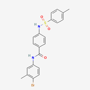molecular formula C21H19BrN2O3S B3506518 N-(4-bromo-3-methylphenyl)-4-{[(4-methylphenyl)sulfonyl]amino}benzamide 