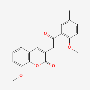 molecular formula C20H18O5 B3506550 8-methoxy-3-[2-(2-methoxy-5-methylphenyl)-2-oxoethyl]-2H-chromen-2-one 