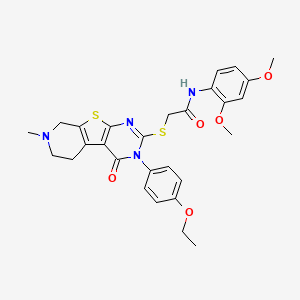molecular formula C28H30N4O5S2 B3506560 N-(2,4-dimethoxyphenyl)-2-{[3-(4-ethoxyphenyl)-7-methyl-4-oxo-3,4,5,6,7,8-hexahydropyrido[4',3':4,5]thieno[2,3-d]pyrimidin-2-yl]thio}acetamide 