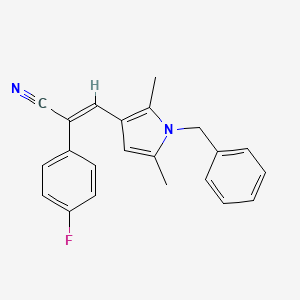 molecular formula C22H19FN2 B3506573 3-(1-benzyl-2,5-dimethyl-1H-pyrrol-3-yl)-2-(4-fluorophenyl)acrylonitrile 