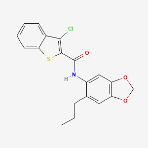 molecular formula C19H16ClNO3S B3506580 3-chloro-N-(6-propyl-1,3-benzodioxol-5-yl)-1-benzothiophene-2-carboxamide 