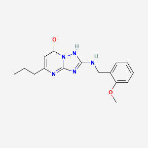molecular formula C16H19N5O2 B3506587 2-[(2-methoxybenzyl)amino]-5-propyl[1,2,4]triazolo[1,5-a]pyrimidin-7(4H)-one 