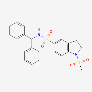 molecular formula C22H22N2O4S2 B3506593 N-(diphenylmethyl)-1-(methylsulfonyl)-5-indolinesulfonamide 