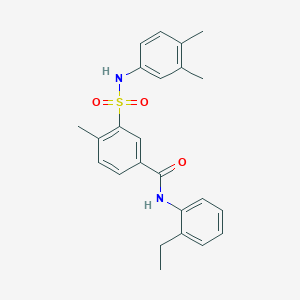 molecular formula C24H26N2O3S B3506600 3-{[(3,4-dimethylphenyl)amino]sulfonyl}-N-(2-ethylphenyl)-4-methylbenzamide 