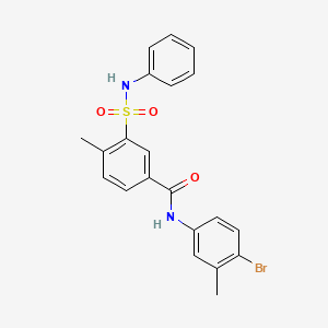 molecular formula C21H19BrN2O3S B3506609 3-(anilinosulfonyl)-N-(4-bromo-3-methylphenyl)-4-methylbenzamide 