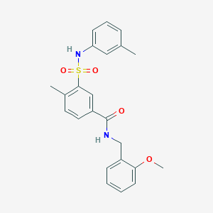 molecular formula C23H24N2O4S B3506624 N-(2-methoxybenzyl)-4-methyl-3-{[(3-methylphenyl)amino]sulfonyl}benzamide 