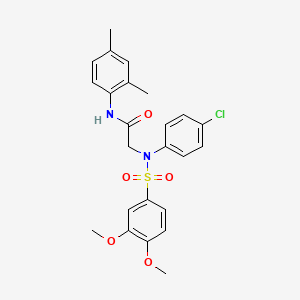 molecular formula C24H25ClN2O5S B3506627 N~2~-(4-chlorophenyl)-N~2~-[(3,4-dimethoxyphenyl)sulfonyl]-N~1~-(2,4-dimethylphenyl)glycinamide 