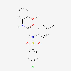 molecular formula C22H21ClN2O4S B3506629 N~2~-[(4-chlorophenyl)sulfonyl]-N~1~-(2-methoxyphenyl)-N~2~-(4-methylphenyl)glycinamide 