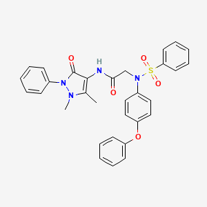 N~1~-(1,5-dimethyl-3-oxo-2-phenyl-2,3-dihydro-1H-pyrazol-4-yl)-N~2~-(4-phenoxyphenyl)-N~2~-(phenylsulfonyl)glycinamide