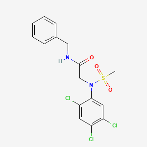 molecular formula C16H15Cl3N2O3S B3506666 N~1~-benzyl-N~2~-(methylsulfonyl)-N~2~-(2,4,5-trichlorophenyl)glycinamide 