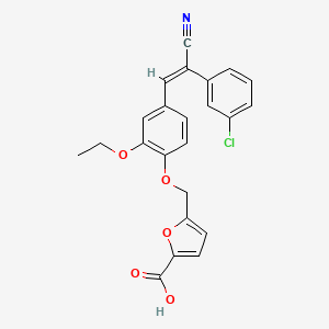 molecular formula C23H18ClNO5 B3506673 5-({4-[2-(3-chlorophenyl)-2-cyanovinyl]-2-ethoxyphenoxy}methyl)-2-furoic acid 