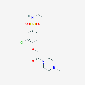 molecular formula C17H26ClN3O4S B3506722 3-chloro-4-[2-(4-ethyl-1-piperazinyl)-2-oxoethoxy]-N-isopropylbenzenesulfonamide 