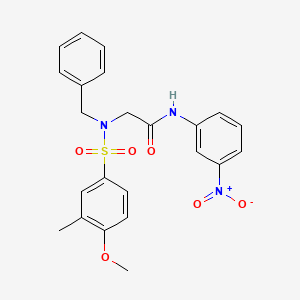 molecular formula C23H23N3O6S B3506725 N~2~-benzyl-N~2~-[(4-methoxy-3-methylphenyl)sulfonyl]-N~1~-(3-nitrophenyl)glycinamide 