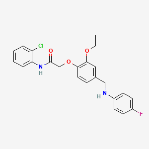 molecular formula C23H22ClFN2O3 B3506749 N-(2-chlorophenyl)-2-(2-ethoxy-4-{[(4-fluorophenyl)amino]methyl}phenoxy)acetamide 