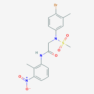 molecular formula C17H18BrN3O5S B3506756 N~2~-(4-bromo-3-methylphenyl)-N~1~-(2-methyl-3-nitrophenyl)-N~2~-(methylsulfonyl)glycinamide 