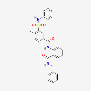 molecular formula C28H25N3O4S B3506759 3-(anilinosulfonyl)-N-{2-[(benzylamino)carbonyl]phenyl}-4-methylbenzamide 