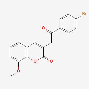 molecular formula C18H13BrO4 B3506772 3-[2-(4-bromophenyl)-2-oxoethyl]-8-methoxy-2H-chromen-2-one 