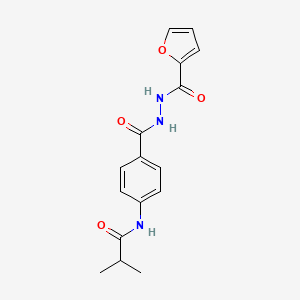 molecular formula C16H17N3O4 B3506774 N-(4-{[2-(2-furoyl)hydrazino]carbonyl}phenyl)-2-methylpropanamide 