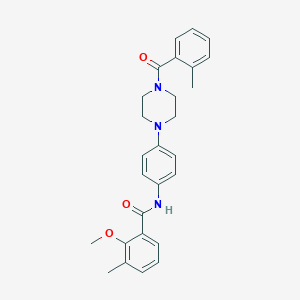 2-methoxy-3-methyl-N-[4-[4-(2-methylbenzoyl)piperazin-1-yl]phenyl]benzamide