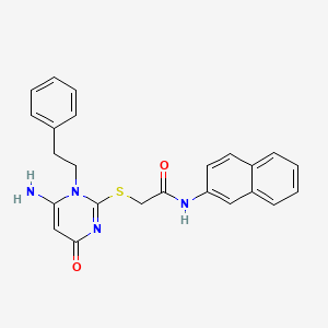 molecular formula C24H22N4O2S B3506782 2-{[6-amino-4-oxo-1-(2-phenylethyl)-1,4-dihydropyrimidin-2-yl]thio}-N-2-naphthylacetamide 