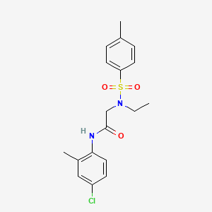 molecular formula C18H21ClN2O3S B3506797 N~1~-(4-chloro-2-methylphenyl)-N~2~-ethyl-N~2~-[(4-methylphenyl)sulfonyl]glycinamide 