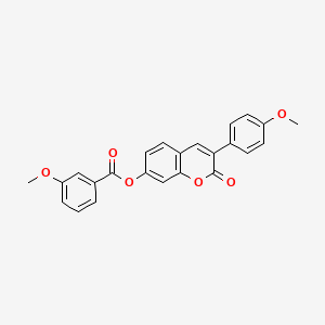molecular formula C24H18O6 B3506802 3-(4-methoxyphenyl)-2-oxo-2H-chromen-7-yl 3-methoxybenzoate 