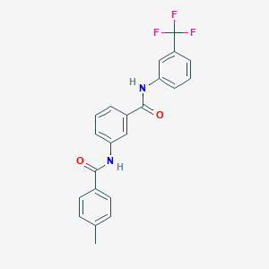 molecular formula C22H17F3N2O2 B3506808 3-[(4-methylbenzoyl)amino]-N-[3-(trifluoromethyl)phenyl]benzamide 