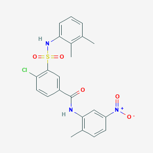 molecular formula C22H20ClN3O5S B3506809 4-chloro-3-{[(2,3-dimethylphenyl)amino]sulfonyl}-N-(2-methyl-5-nitrophenyl)benzamide 
