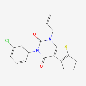 molecular formula C18H15ClN2O2S B3506812 1-allyl-3-(3-chlorophenyl)-1,5,6,7-tetrahydro-2H-cyclopenta[4,5]thieno[2,3-d]pyrimidine-2,4(3H)-dione 