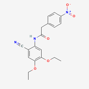 molecular formula C19H19N3O5 B3506824 N-(2-cyano-4,5-diethoxyphenyl)-2-(4-nitrophenyl)acetamide 