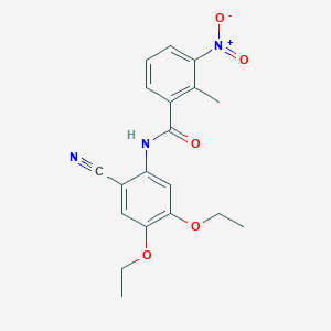 molecular formula C19H19N3O5 B3506848 N-(2-cyano-4,5-diethoxyphenyl)-2-methyl-3-nitrobenzamide 