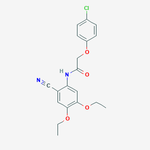 molecular formula C19H19ClN2O4 B3506849 2-(4-chlorophenoxy)-N-(2-cyano-4,5-diethoxyphenyl)acetamide 
