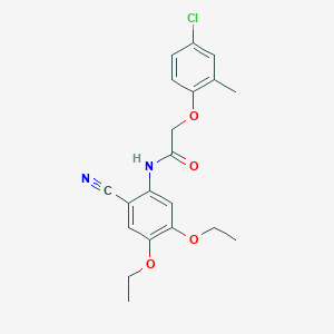 molecular formula C20H21ClN2O4 B3506863 2-(4-chloro-2-methylphenoxy)-N-(2-cyano-4,5-diethoxyphenyl)acetamide 