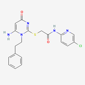 2-{[6-amino-4-oxo-1-(2-phenylethyl)-1,4-dihydropyrimidin-2-yl]thio}-N-(5-chloropyridin-2-yl)acetamide