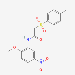 molecular formula C16H16N2O6S B3506894 N-(2-methoxy-5-nitrophenyl)-2-[(4-methylphenyl)sulfonyl]acetamide 