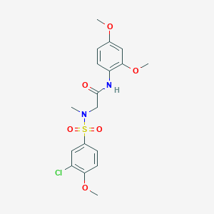 molecular formula C18H21ClN2O6S B3506901 N~2~-[(3-chloro-4-methoxyphenyl)sulfonyl]-N~1~-(2,4-dimethoxyphenyl)-N~2~-methylglycinamide 