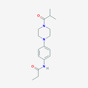molecular formula C17H25N3O2 B350691 N-{4-[4-(2-methylpropanoyl)piperazin-1-yl]phenyl}propanamide CAS No. 672914-86-2